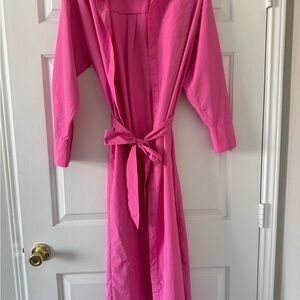 Vibrant Pink Long-Sleeve Dress